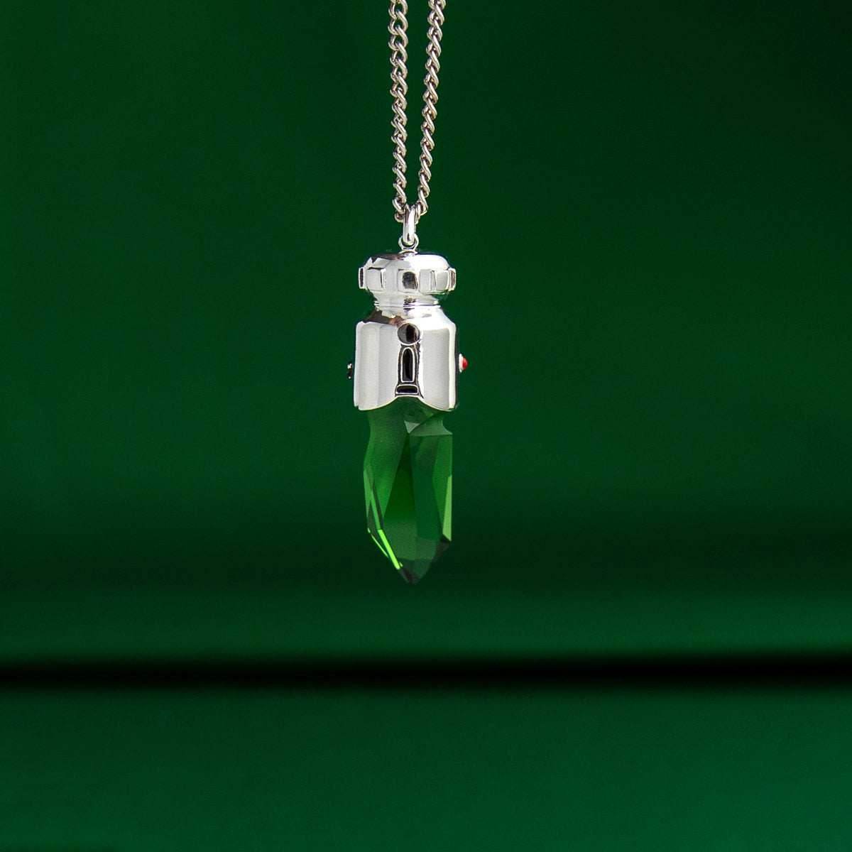 Star Wars X RockLove Padawan Ahsoka Tano Green Kyber Crystal Necklace - 