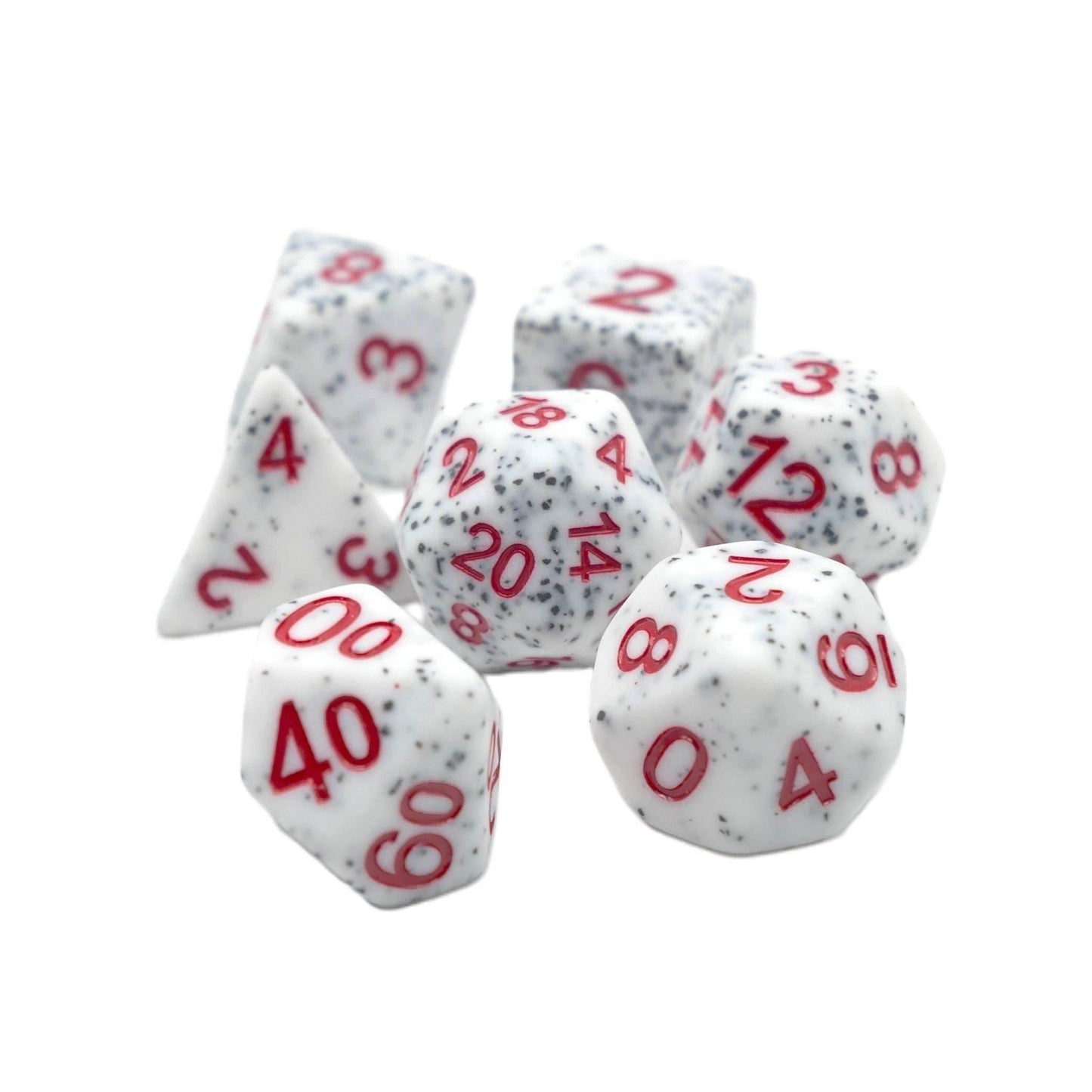 Alabaster Malphite - 7 Piece DnD Dice Set | Acrylic RPG Gaming Dice - 
