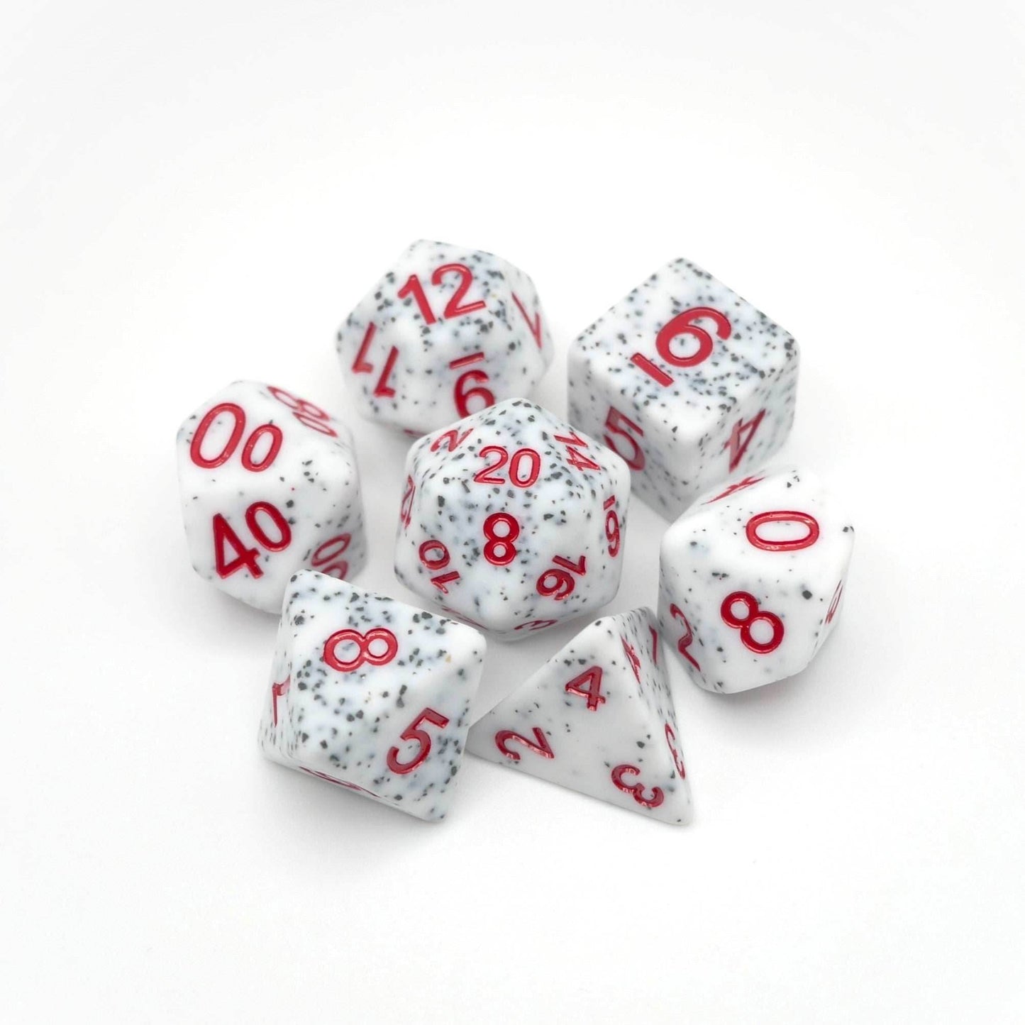 Alabaster Malphite - 7 Piece DnD Dice Set | Acrylic RPG Gaming Dice - 