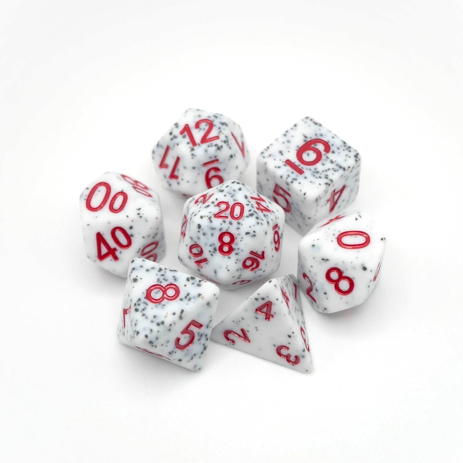 Alabaster Malphite - 7 Piece DnD Dice Set | Acrylic RPG Gaming Dice - 