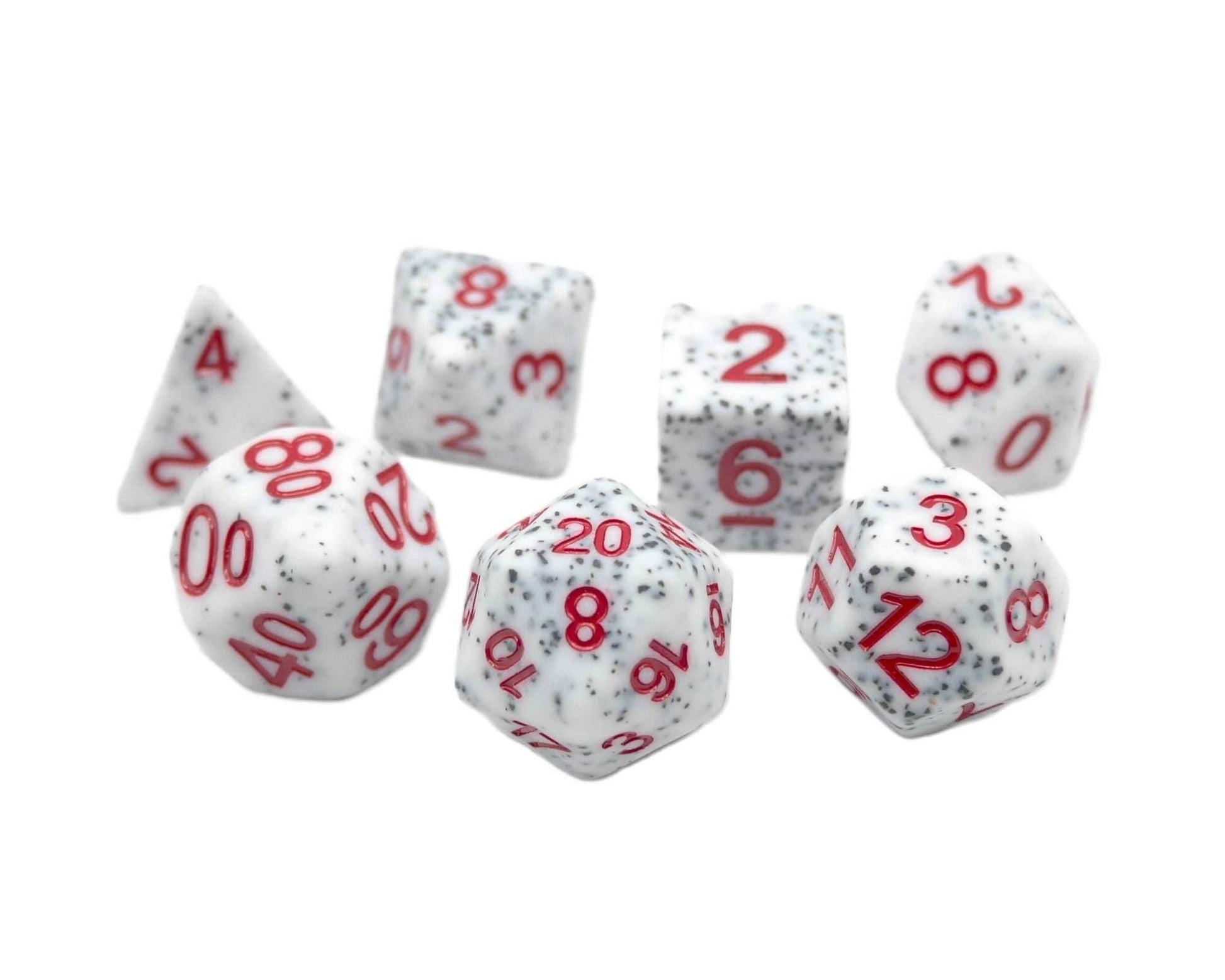 Alabaster Malphite - 7 Piece DnD Dice Set | Acrylic RPG Gaming Dice - 