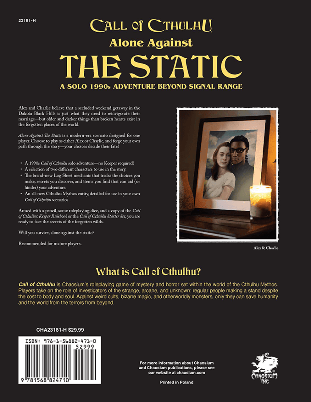 Call of Cthulhu: Alone Against the Static - A Solo Adventure - 
