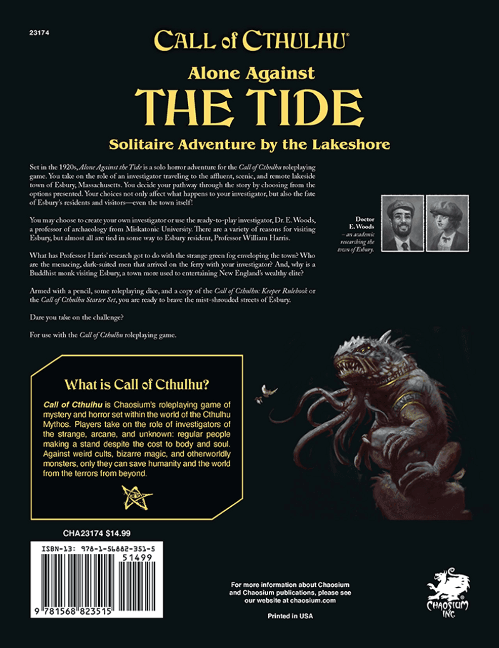 Call of Cthulhu: Alone Against The Tide: A Solo Play Adventure - 