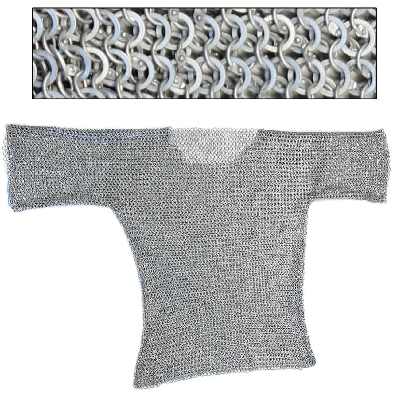 Re-enactment Aluminum Haubergeon Chainmail Large-0