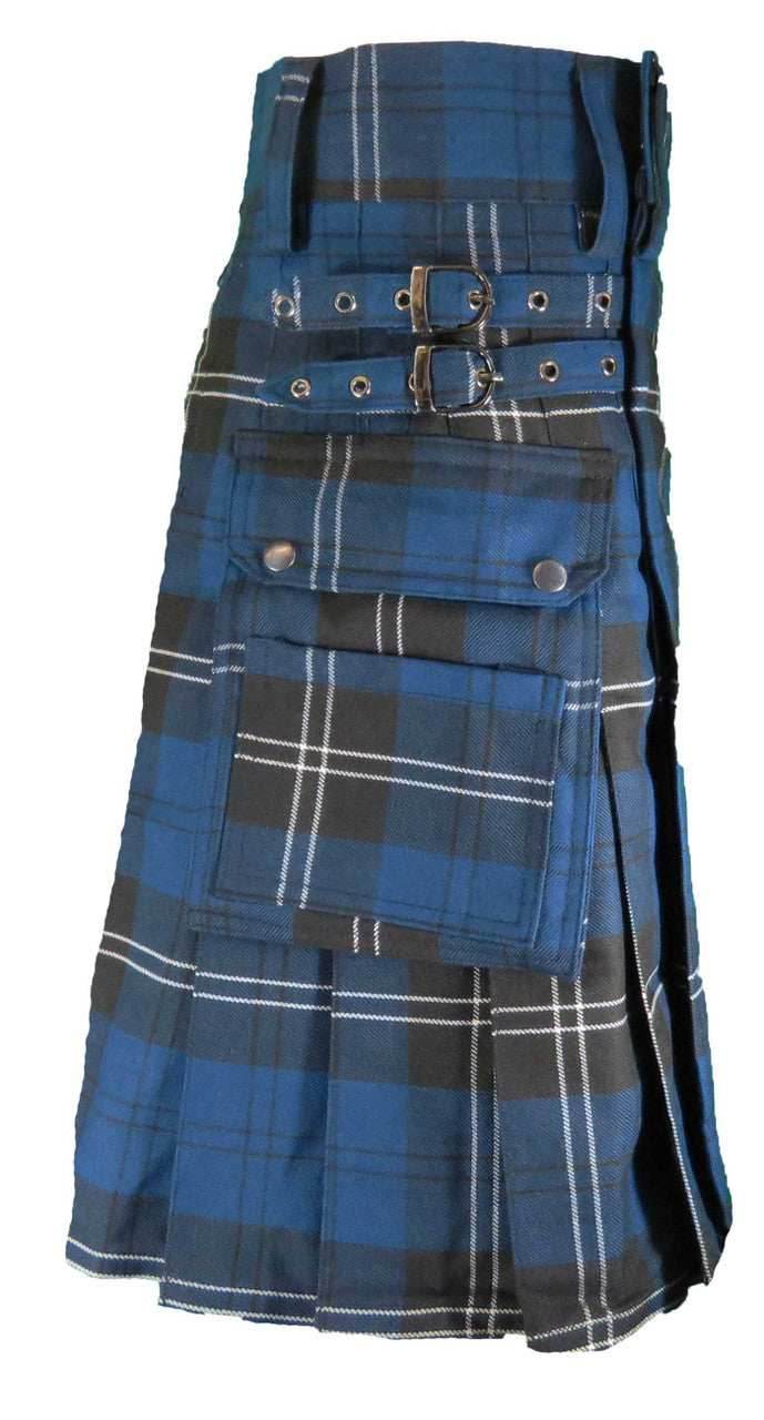 Standard Ramsay Blue Tartan Utility Kilt - 30 / 22