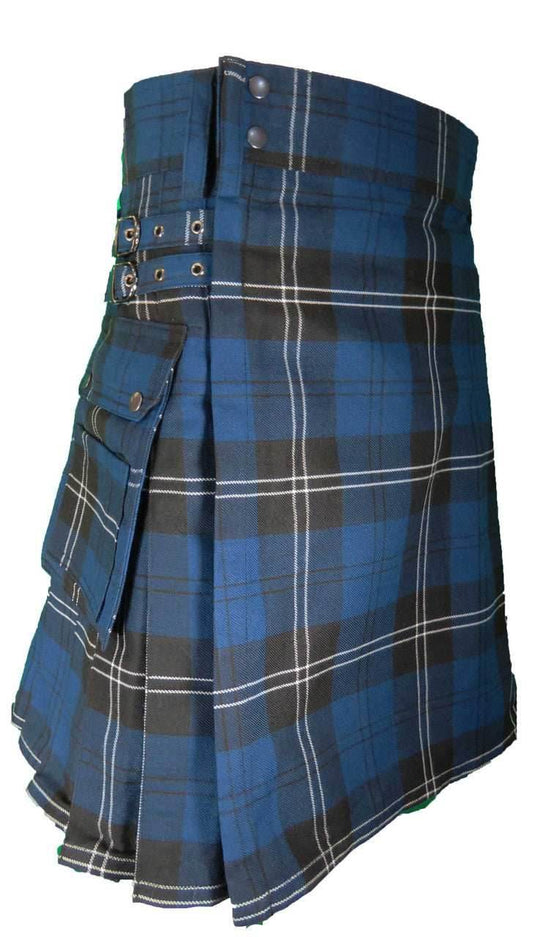 Standard Ramsay Blue Tartan Utility Kilt - 30 / 22