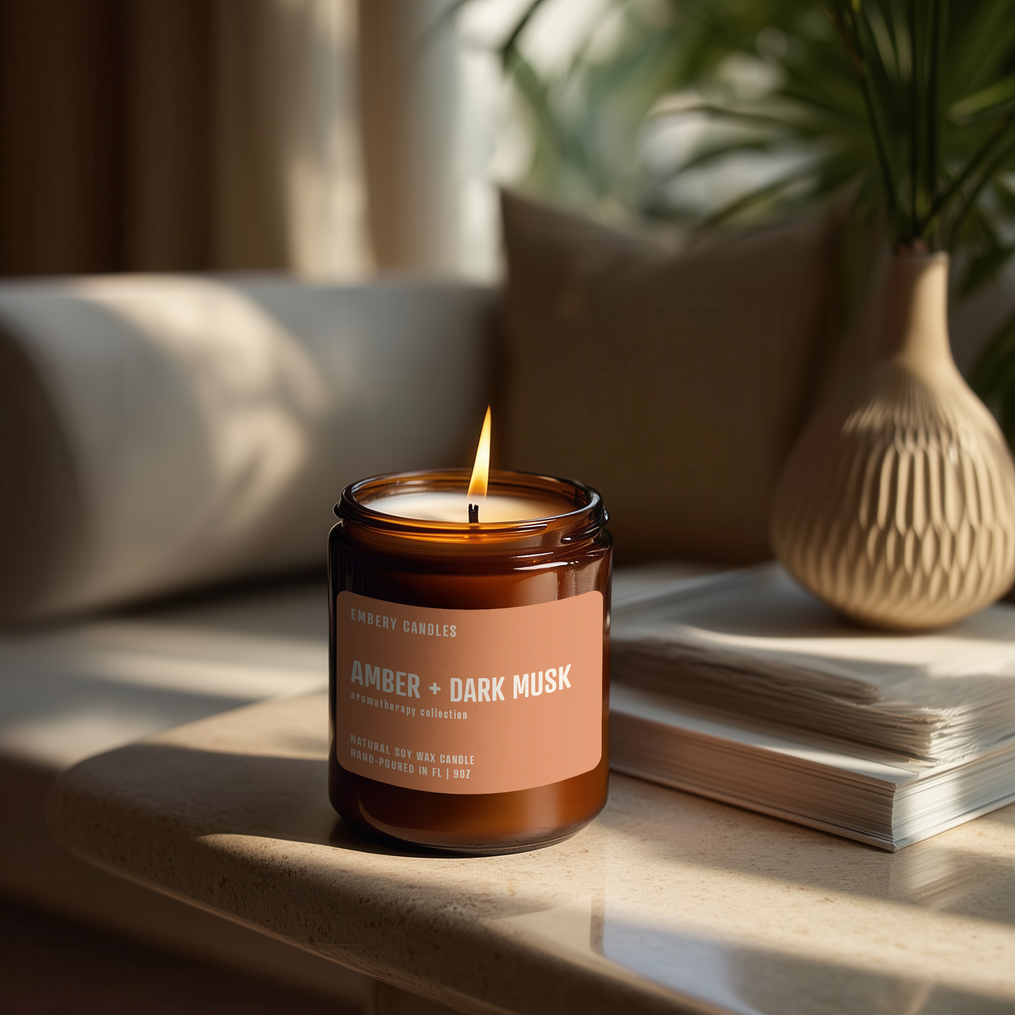 Amber + Dark Musk | Soy Wax Scented Candle