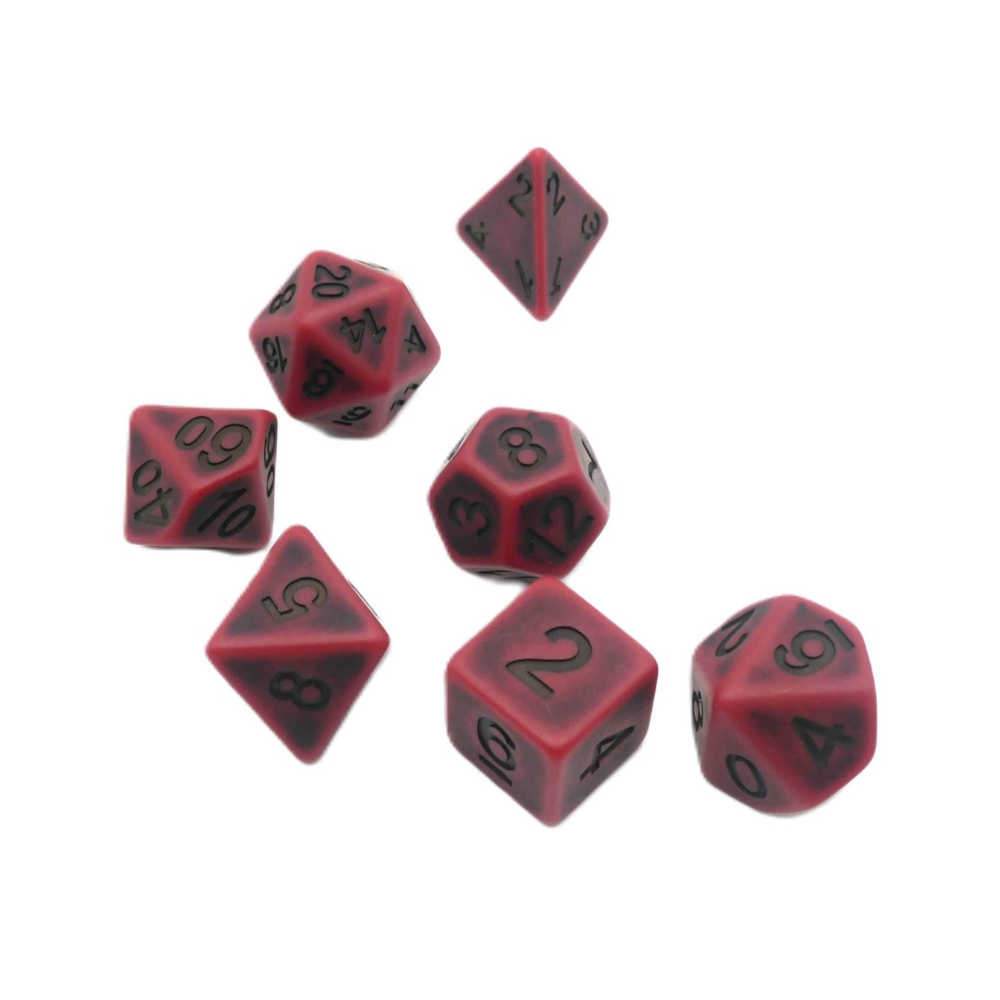 Ancient Blood - 7 Piece DnD Dice Set | Acrylic RPG Gaming Dice - 