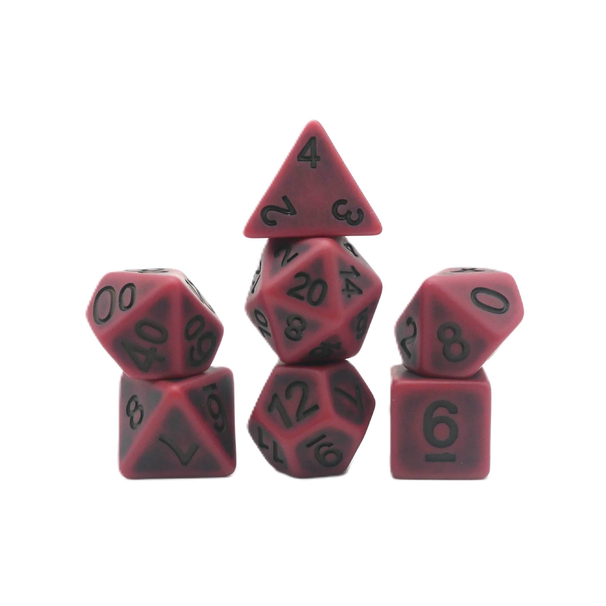 Ancient Blood - 7 Piece DnD Dice Set | Acrylic RPG Gaming Dice - 