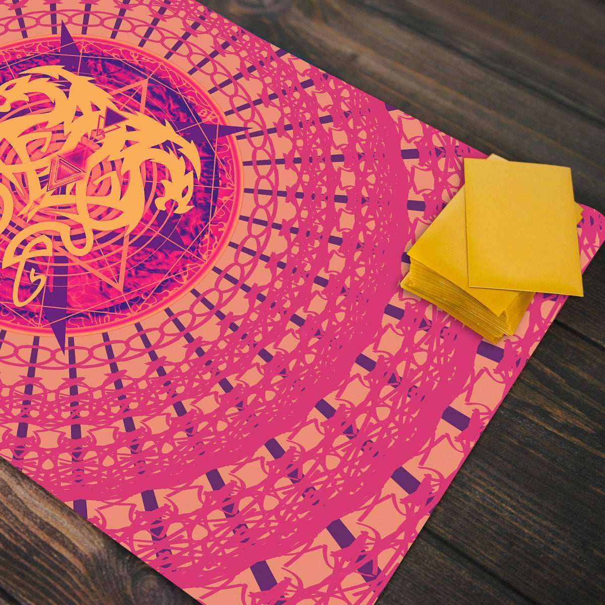 Twin Dragons Tattoo Playmat - Standard Playmat / Gradient / Plain