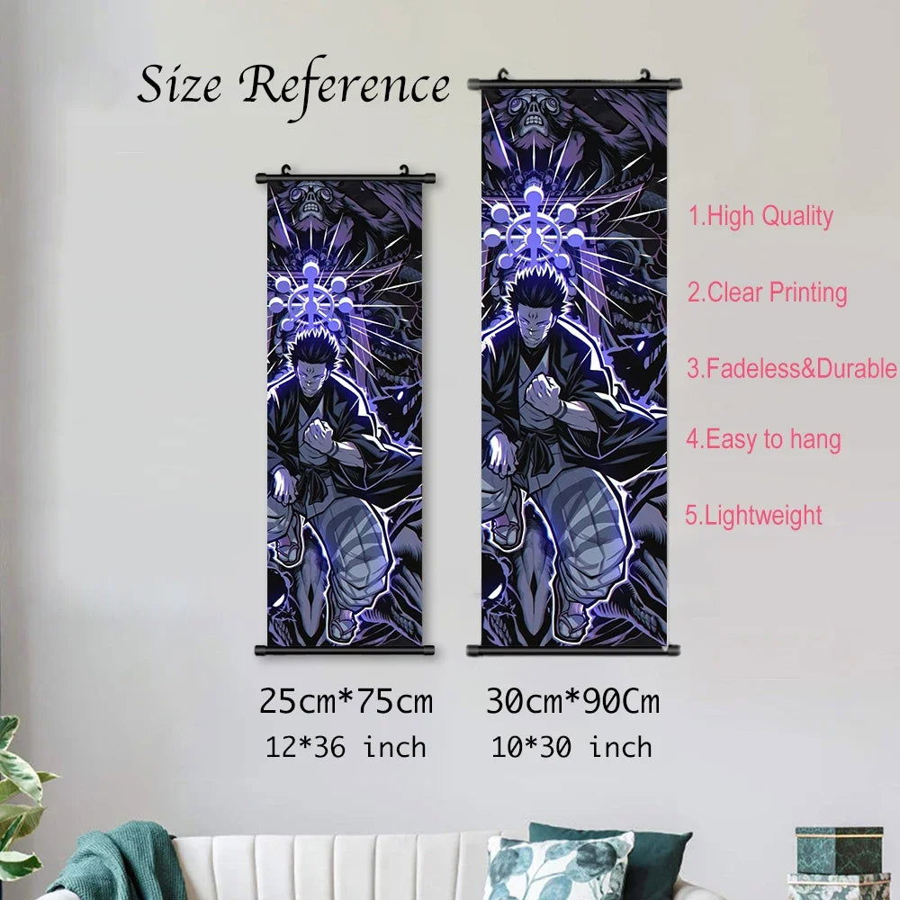 Anime Jujutsu Kaisen, Room Home Decoration Mural Hanging Scroll Print Canvas Poster Decor