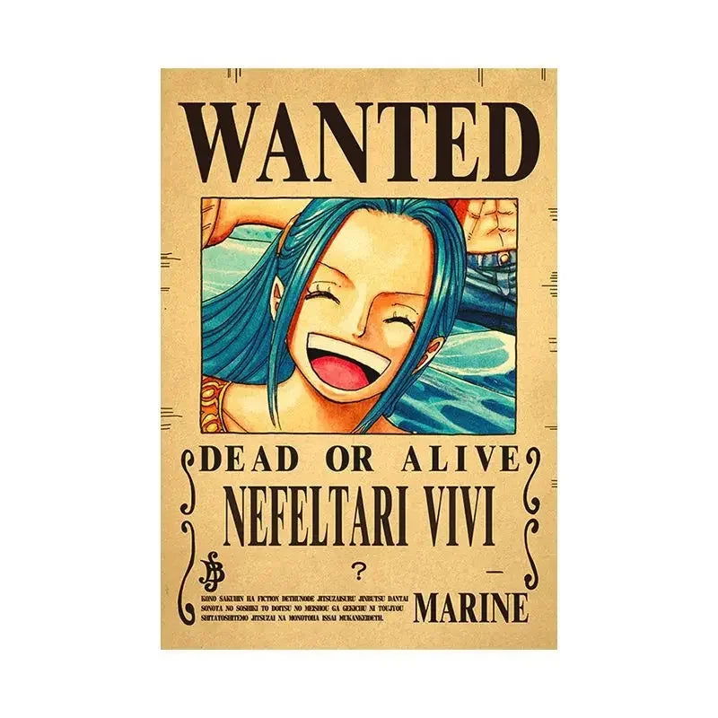Anime One Piece Gear 5 Luffy Wanted Posters, Kids Bedroom Retro Poster Zoro Living Home Decoration Wall Art Paper Stickers