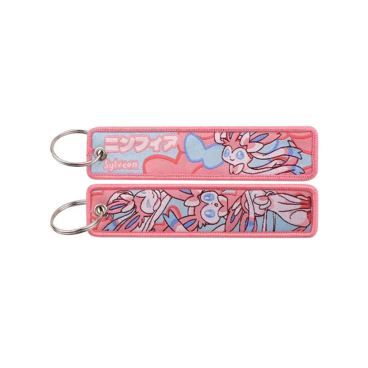 Anime Pokemon Key Chain Embroidery Key Fobs Cartoon Keychains for Car Key Ring Accessories