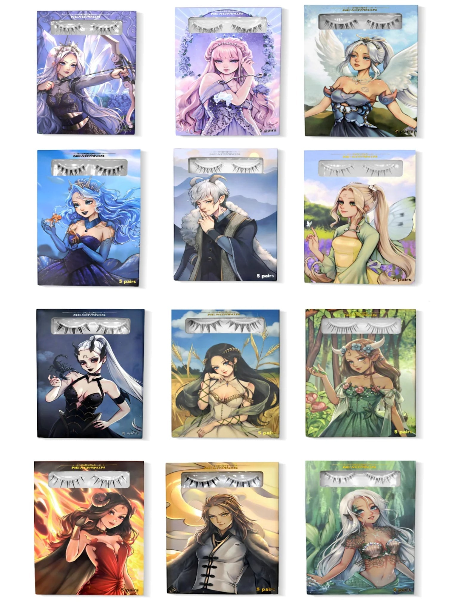 12 Zodiac Manhua/Anime Lashes bundle