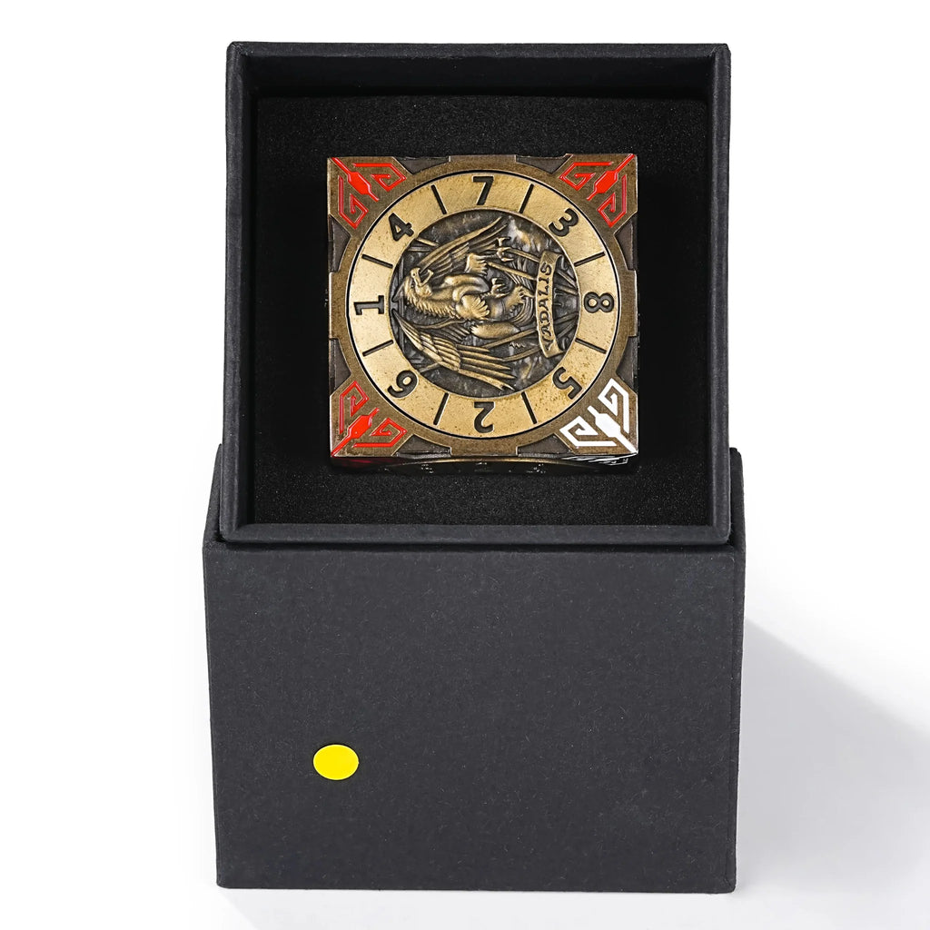 Cool Table Game Dice Spinner: 7-in-1 Metal Solid Cube Six-Sided Circular Spinning Roulette Dice