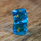 Aquamarine Multifaceted Glass Dice Set