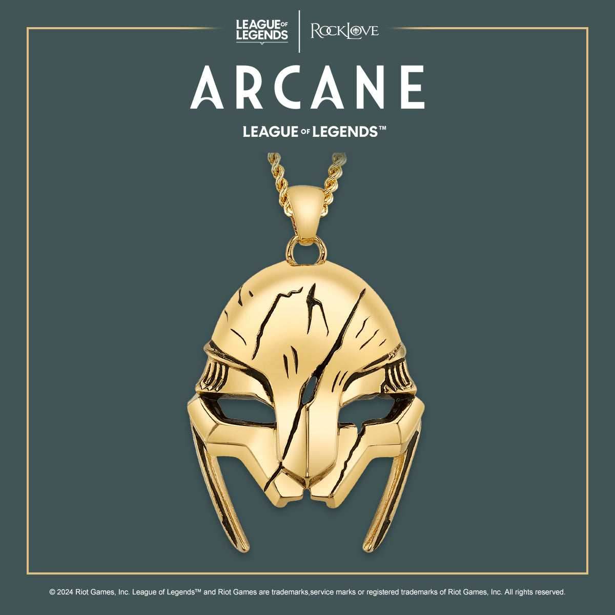 League of Legends X RockLove ARCANE Ambessa Mask Necklace - 