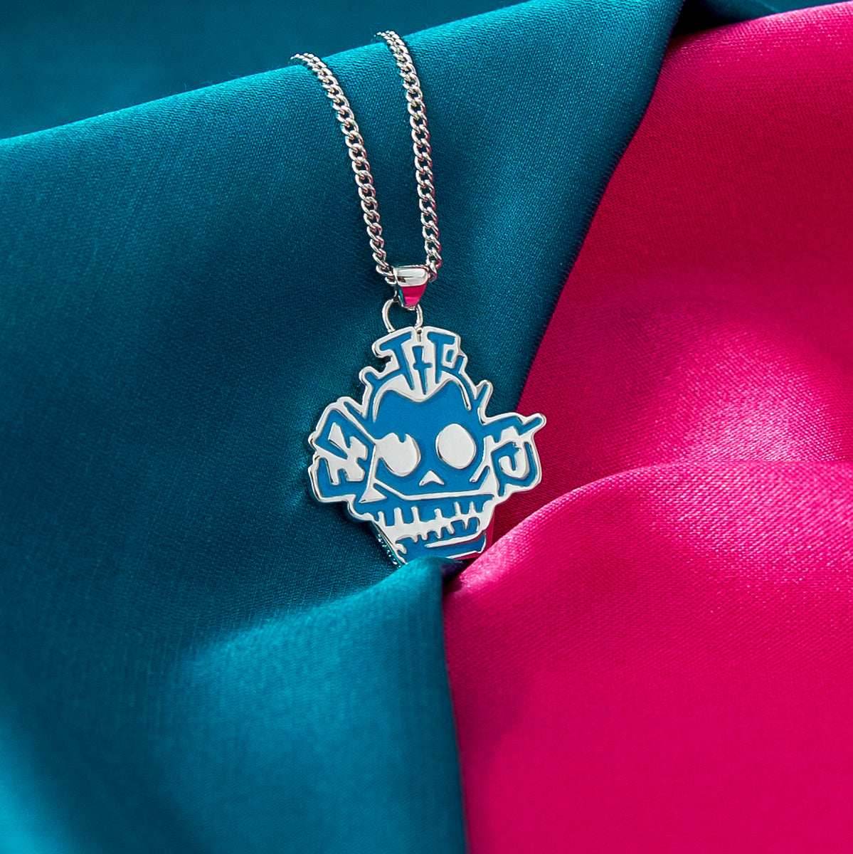 League of Legends X RockLove ARCANE Jinx Blue Monkey Necklace - 