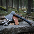 Heavy Duty Damascus Camp Axe 20 Inch Handle