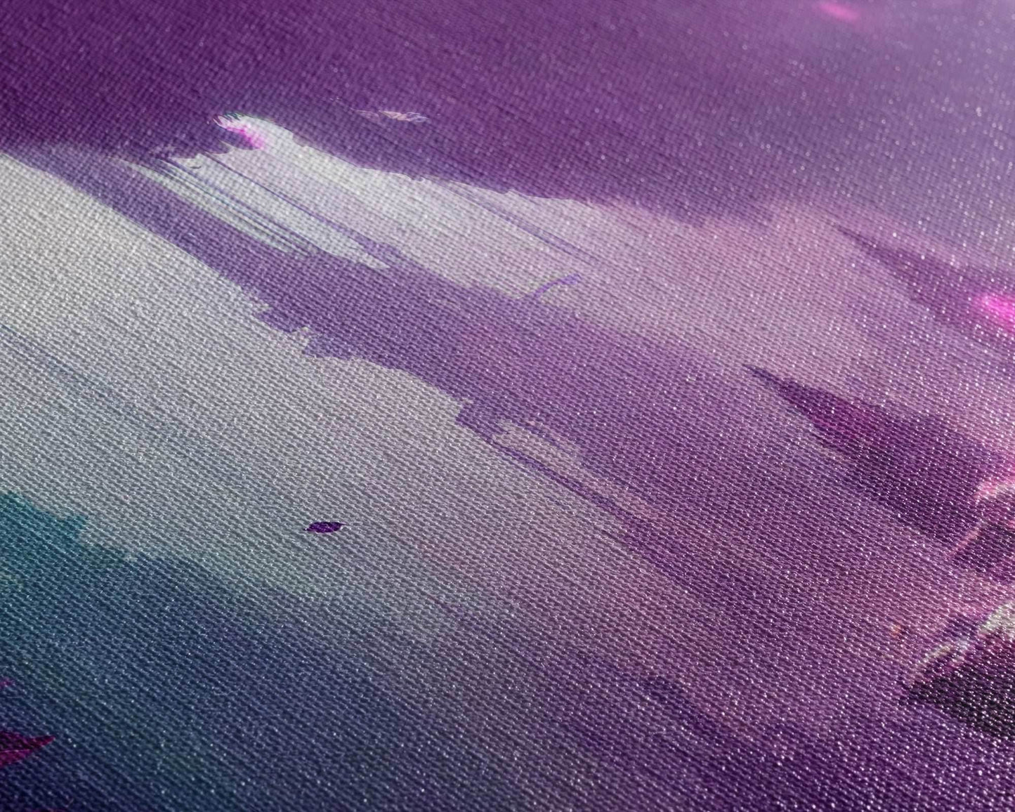 Panoramic Fantasy Underwater City, Purple Art, Extra Large Wall Art, Framed Panoramic Canvas Print, Framed Wall Decor - 10x30 Inches / Gallery Wrap Canvas - Ready To Hang