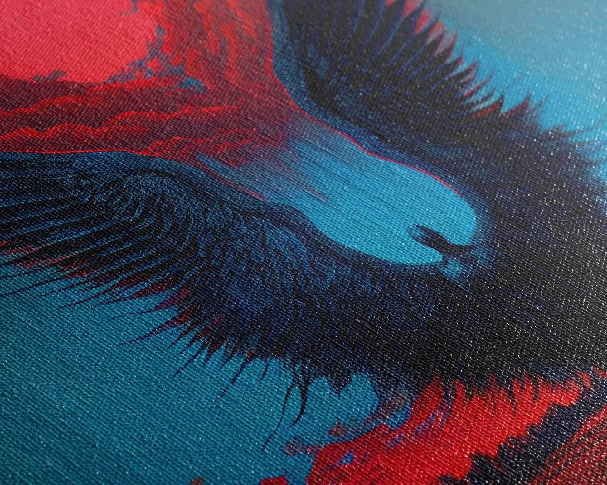 Angel Gabriel, Angelic Art, Gothic Angel Framed canvas print, cool colorful wall decor - 10x20 Inches / Gallery Wrap Canvas - Ready To Hang