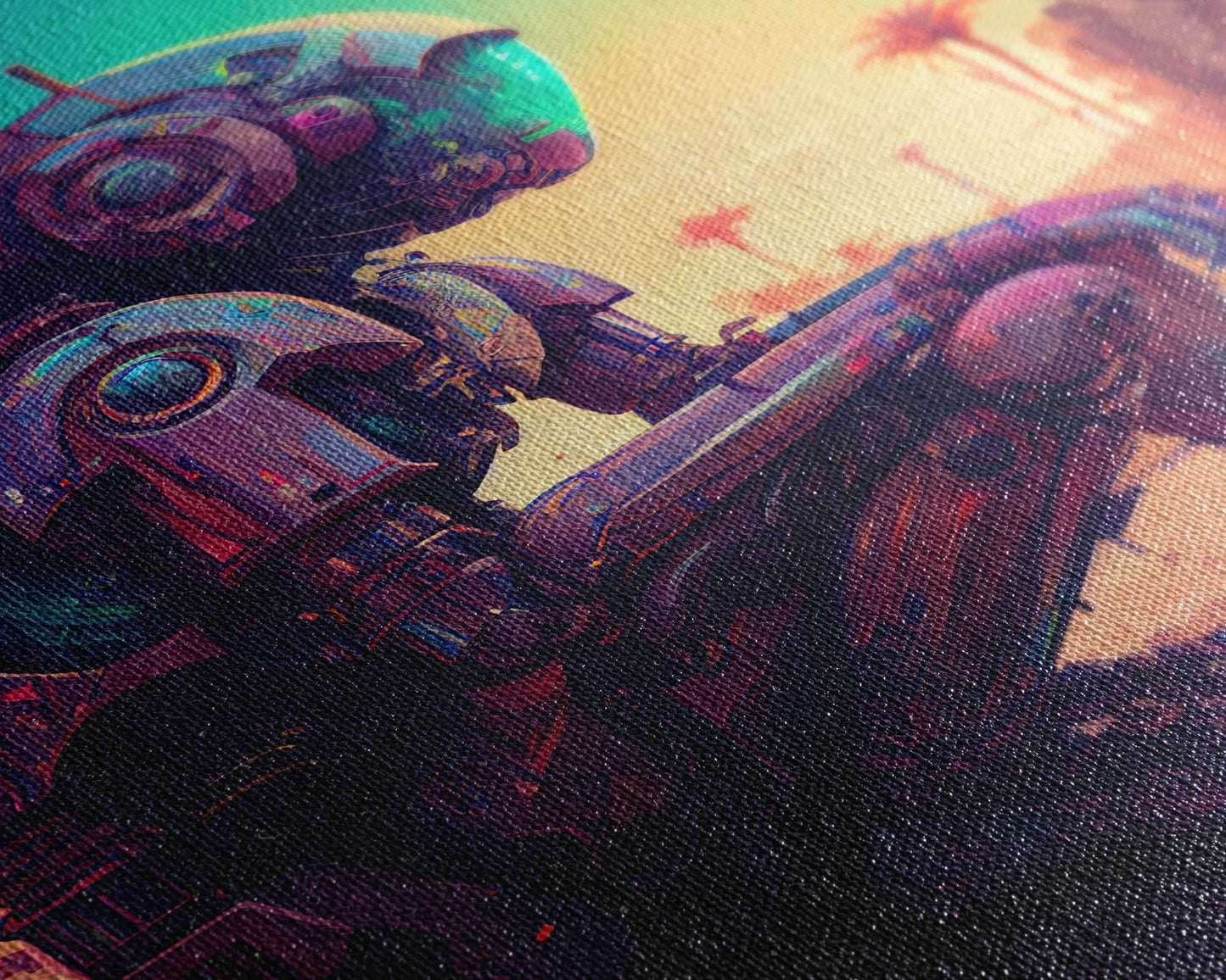 Android deep in thought, AI, fine art poster print - 8x12 Inches / Gallery Wrap Canvas - Ready To Hang