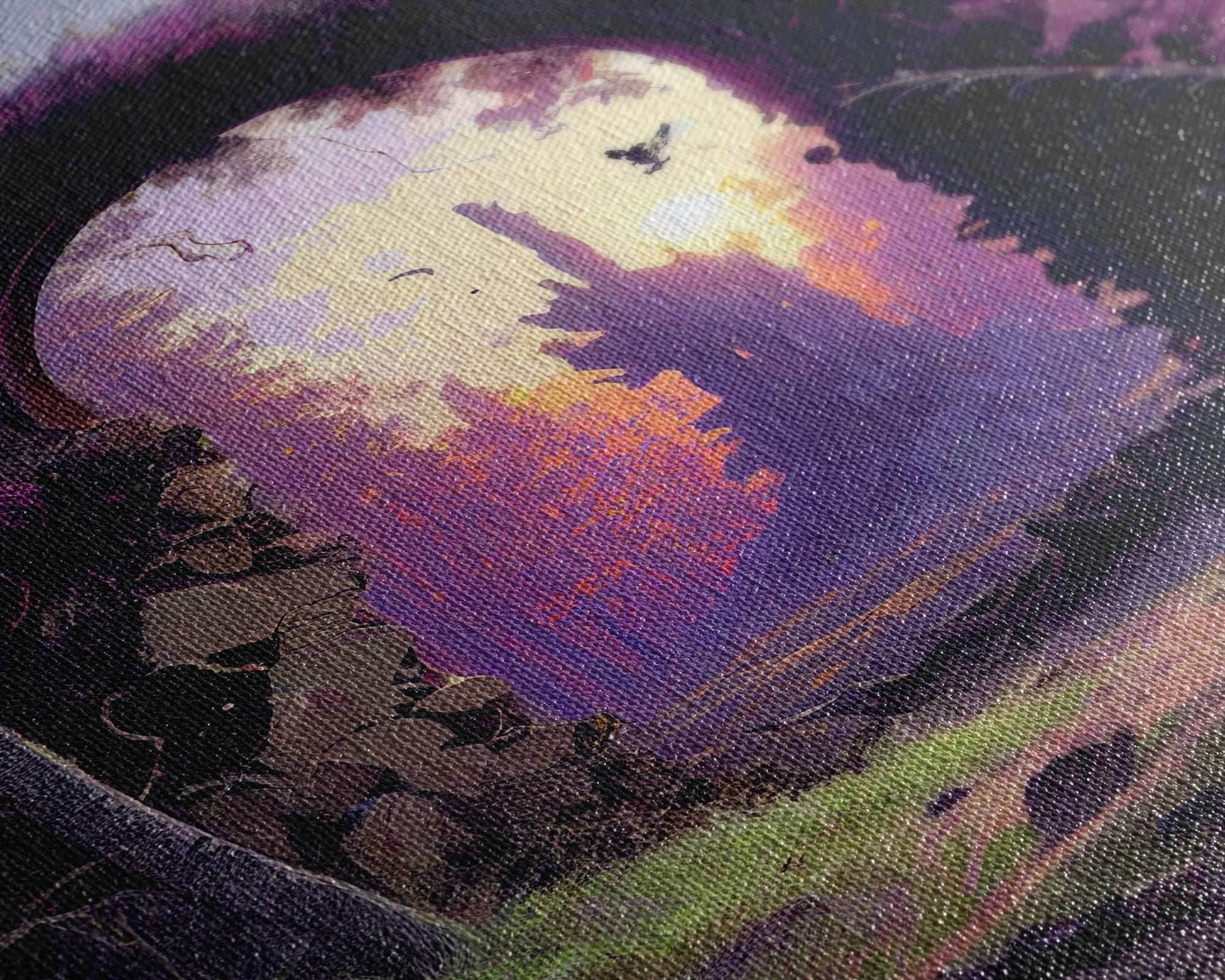 Portal to another world, purple fantasy art, watercolor, RPG concept art, framed canvas print - 8x12 Inches / Gallery Wrap Canvas - Ready To Hang