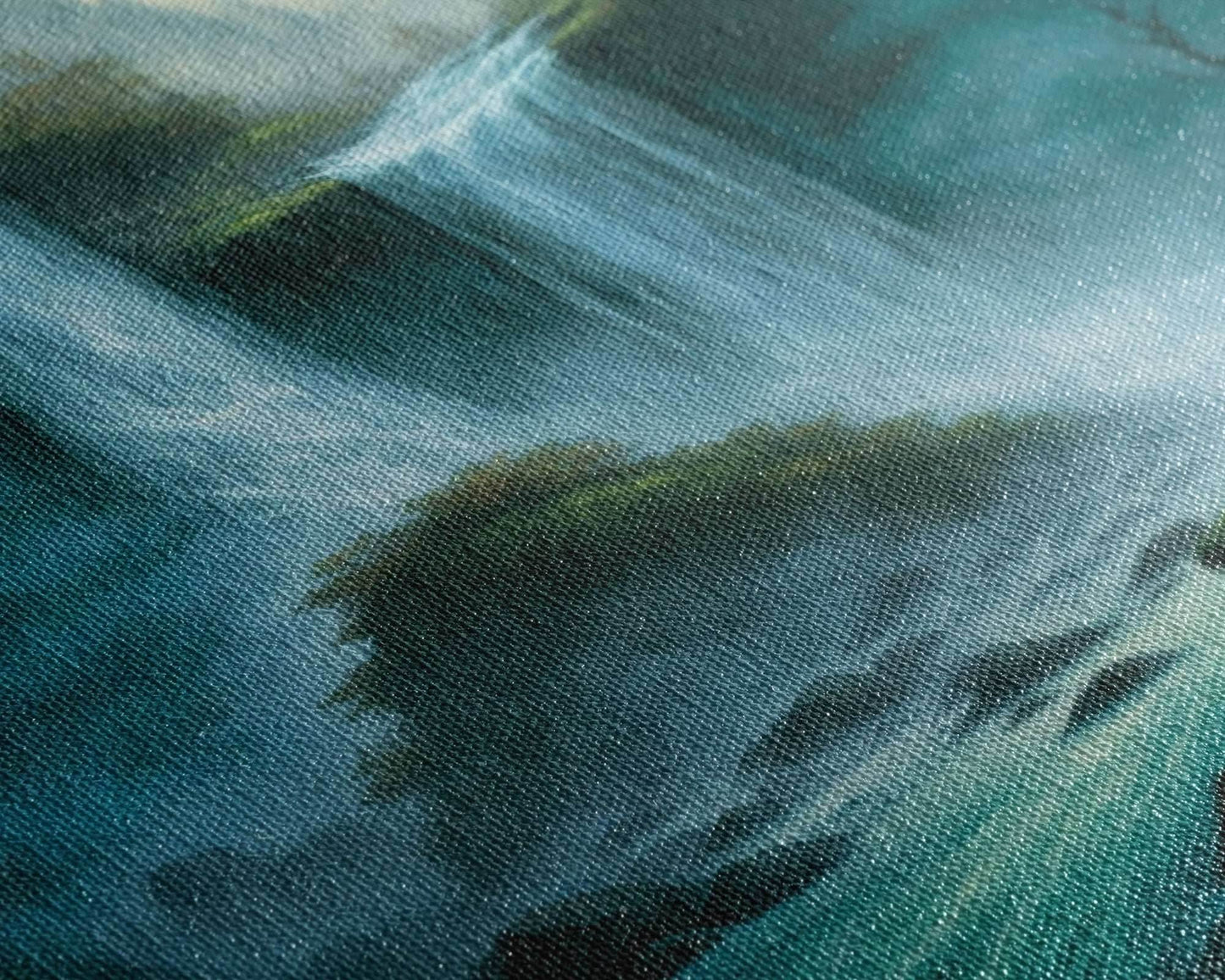 Fantasy Waterfall Oil Painting Canvas Print, Framed Canvas Art, Living Room Wall Decoration - 8x12 Inches / Gallery Wrap Canvas - Ready To Hang