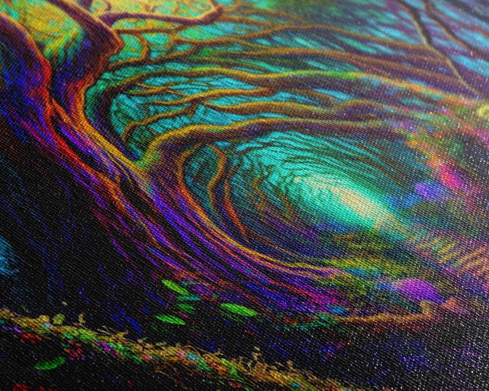 Fantasy wall art, canvas print, magical forest, fantasy landscape art, ready to hang wall art, magical glowing forest fantasy art - 10x20 Inches / Gallery Wrap Canvas - Ready To Hang