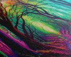 The Secret Grove, Fantasy Art, Pop Art Forest Landscape, Framed Canvas Print, Colorful Forest Painting, Living Room Art - 10x20 Inches / Gallery Wrap Canvas - Ready To Hang
