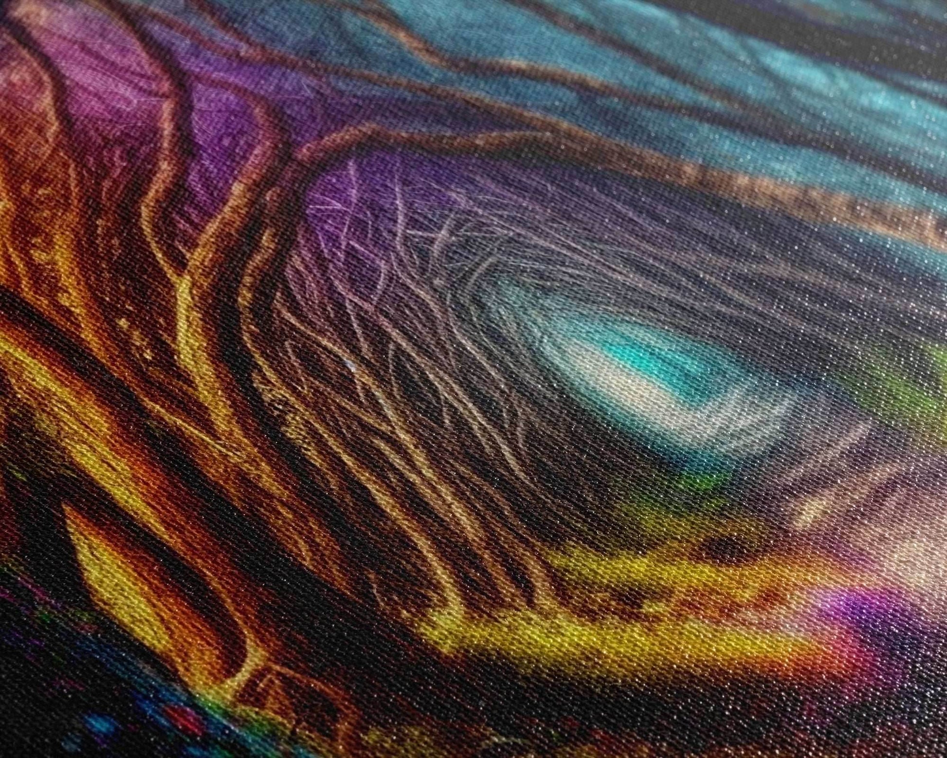 Secret Path, Fantasy Art, Pop Art Forest Landscape, Framed Canvas Print, Colorful Forest Painting, Living Room Art, Glowing Magical Forest - 10x20 Inches / Gallery Wrap Canvas - Ready To Hang