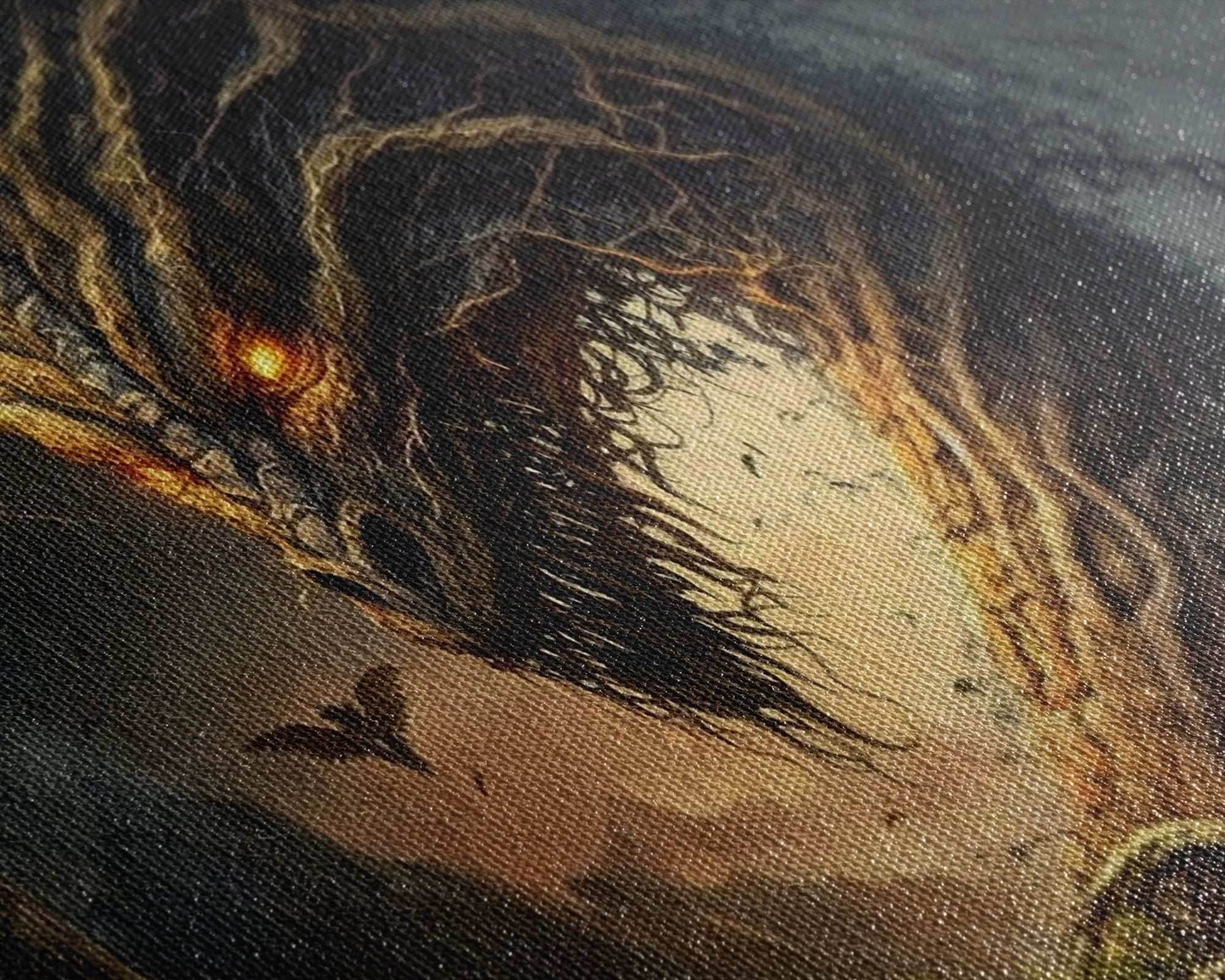 Forest Dragon Nidhogg, Norse Mythology, Framed Canvas Print, Fantasy Dragon Art, Fantasy Decor - 10x20 Inches / Gallery Wrap Canvas - Ready To Hang