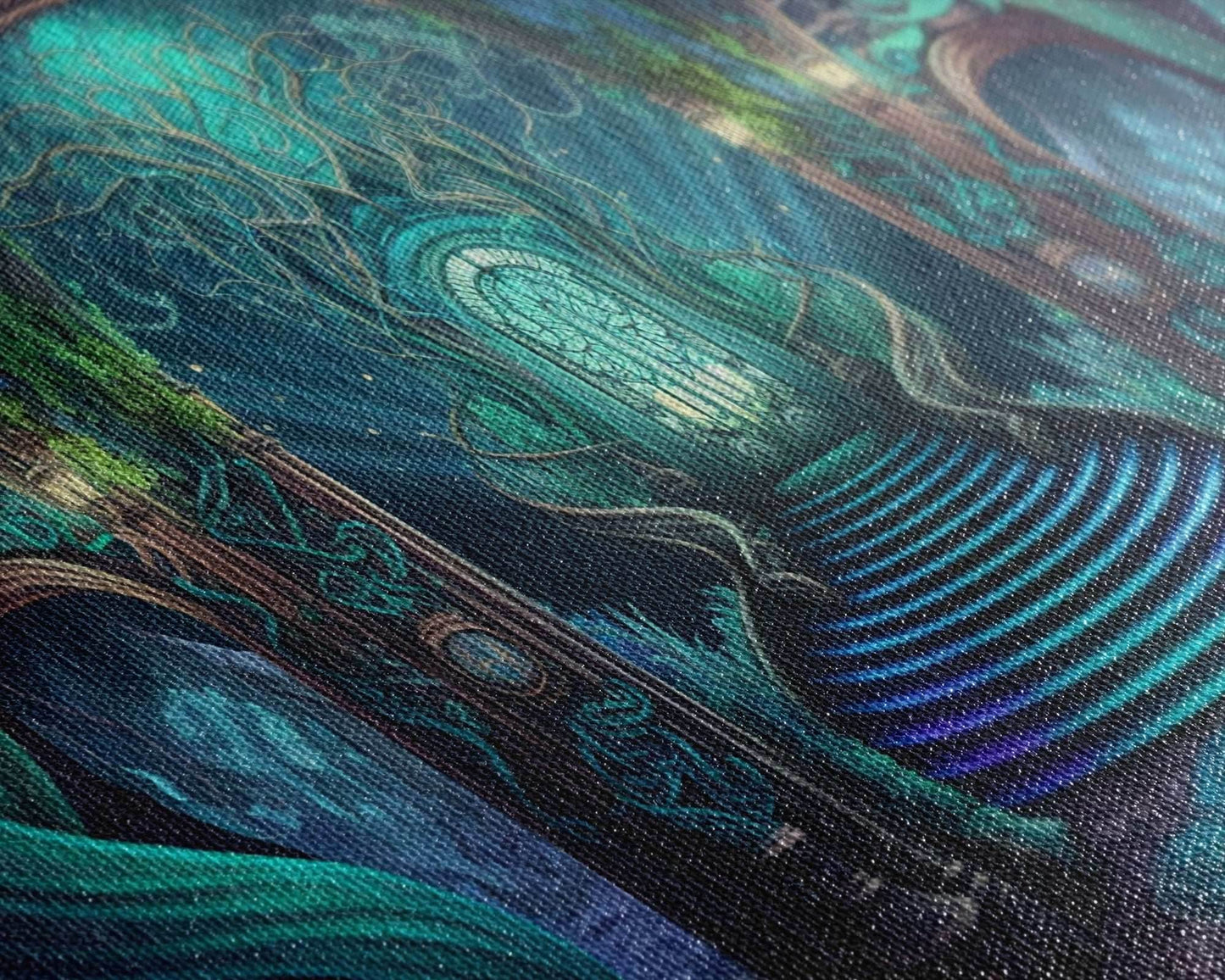 Fantasy wall art, canvas print, magical forest, fantasy landscape art, ready to hang wall art - 10x20 Inches / Gallery Wrap Canvas - Ready To Hang