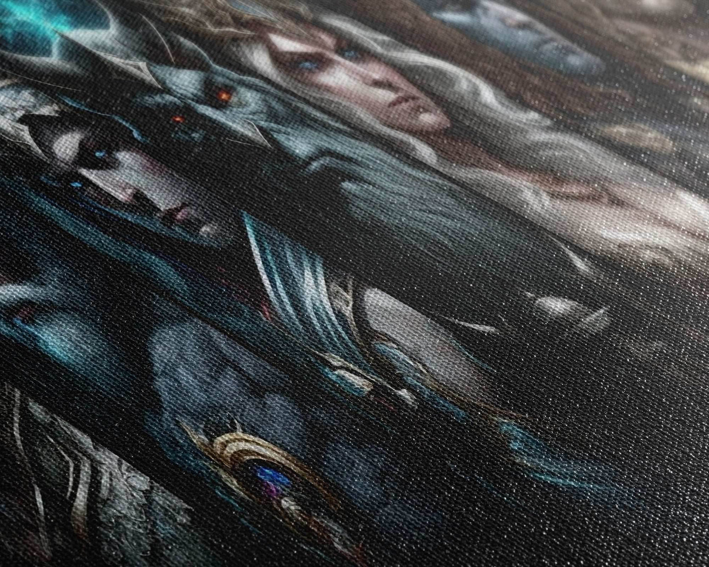 The Æsir, Aesir, Old Norse Gods, Framed Canvas Print, Norse Mythology, Scandinavian Mythology Fantasy Art - 10x20 Inches / Gallery Wrap Canvas - Ready To Hang