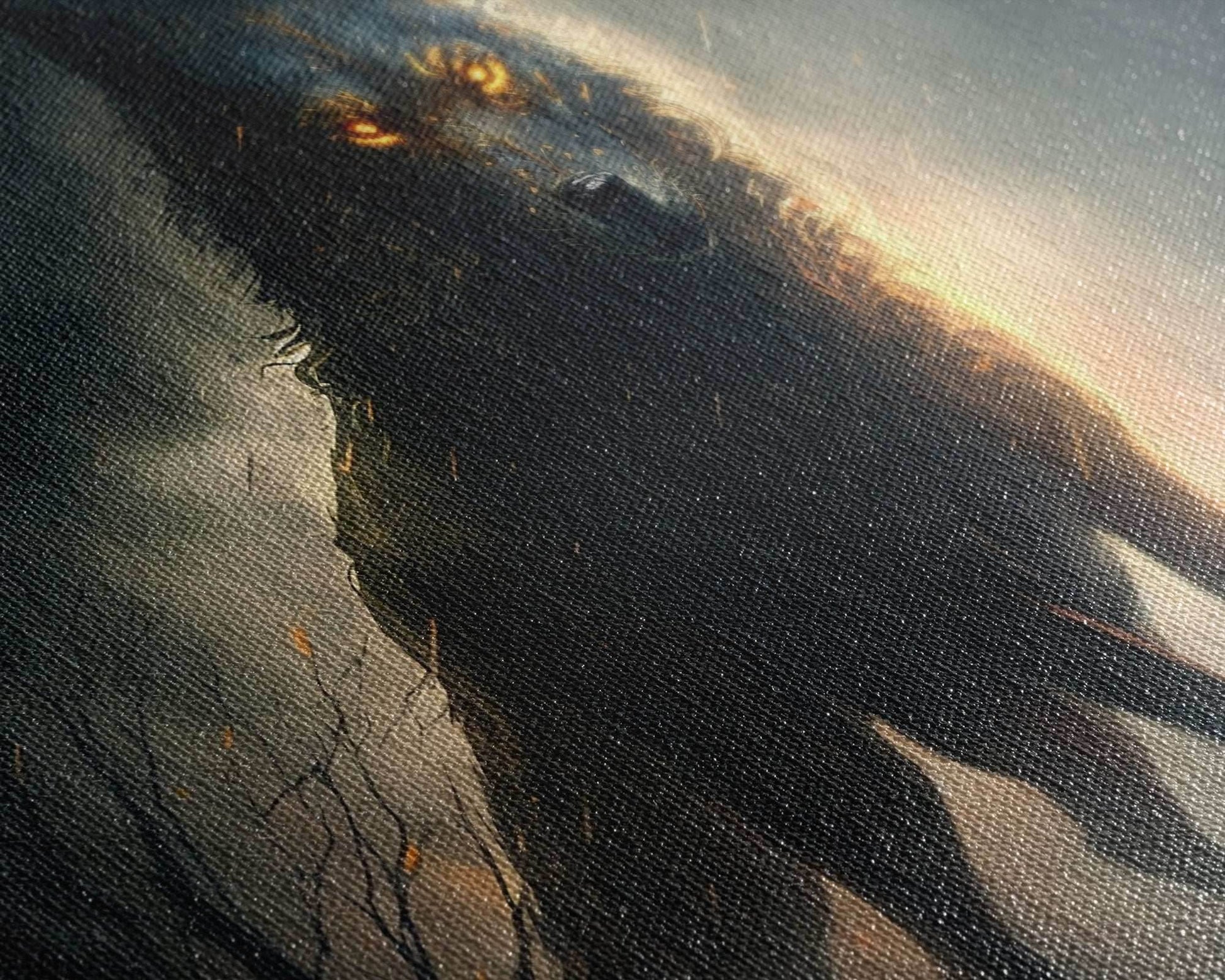 The Great Wolf Fenrir, Framed Canvas Print, Norse Mythology, Fantasy Art - 10x20 Inches / Gallery Wrap Canvas - Ready To Hang