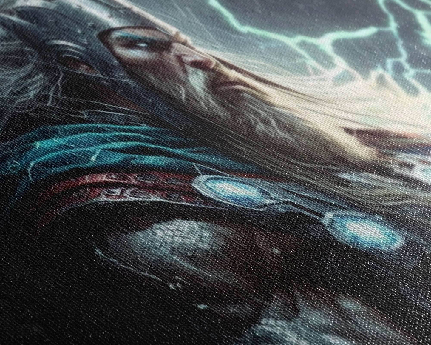 Thor God of Thunder, Framed Canvas Print, Norse Mythology Art, Fantasy Art - 10x20 Inches / Gallery Wrap Canvas - Ready To Hang