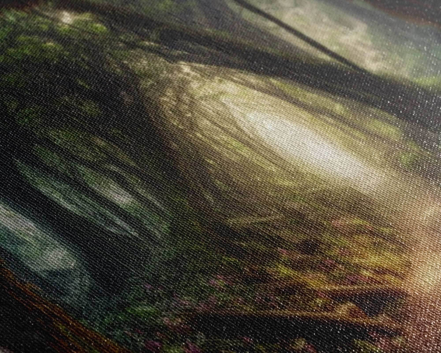 Path Through A Magical Enchanted Fairy Forest, Fantasy Art, Framed Canvas Print, Enchanted Forest Fantasy Art - 10x20 Inches / Gallery Wrap Canvas - Ready To Hang