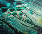 The Forest Floor, Framed Canvas Print, Glowing Mushrooms, Bioluminescent Mushroom Art, Color fantasy wall art - 10x20 Inches / Gallery Wrap Canvas - Ready To Hang