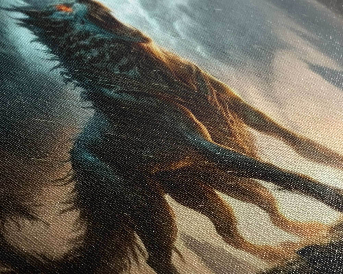 Fenrir, Fenrisúlfr, Norse Mythology, Hróðvitnir, Vánagandr, Vanargand, Fantasy Wolf Art, Nordic Fantasy Art - 10x20 Inches / Gallery Wrap Canvas - Ready To Hang