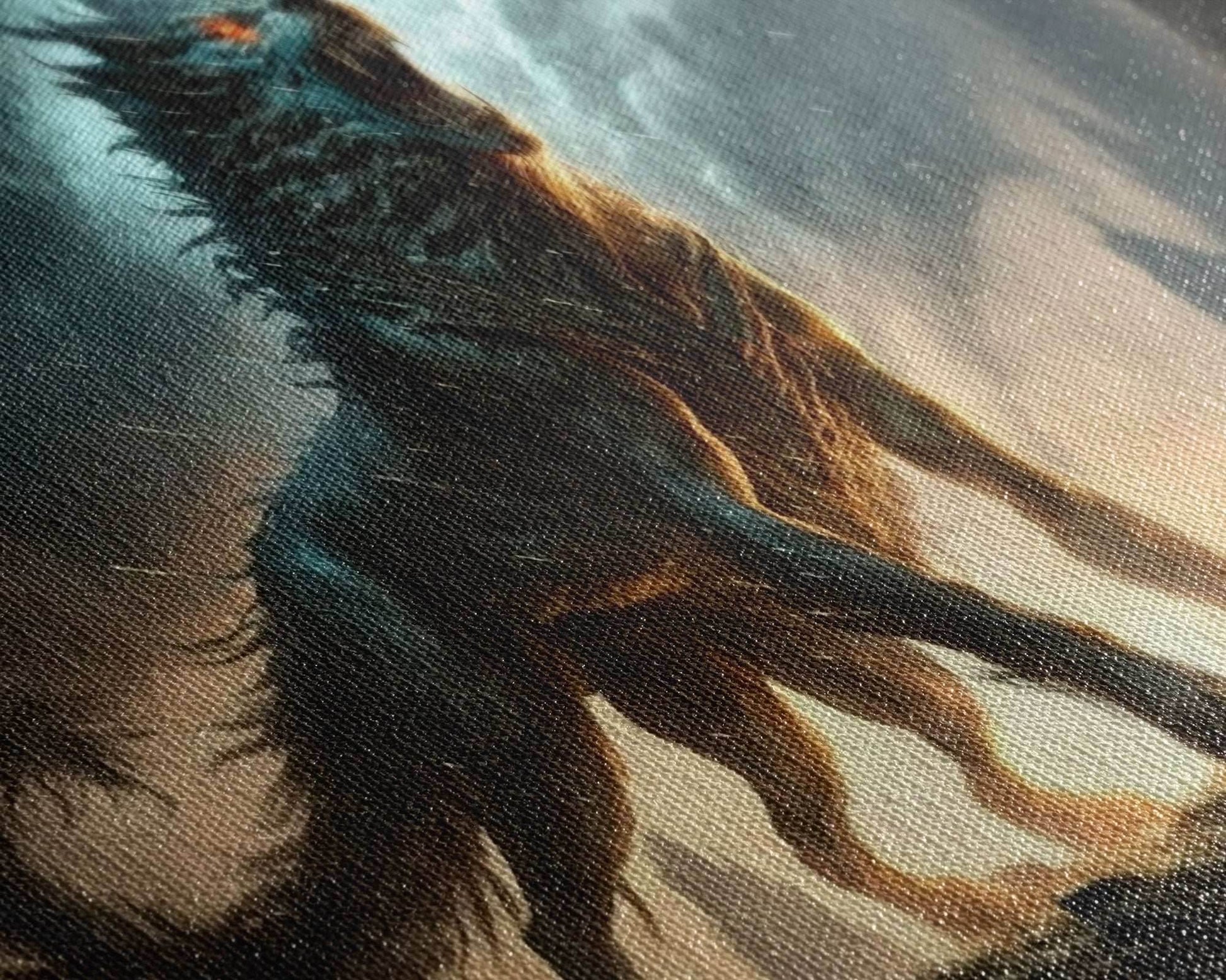 Fenrir, Fenrisúlfr, Norse Mythology, Hróðvitnir, Vánagandr, Vanargand, Fantasy Wolf Art, Nordic Fantasy Art - 10x20 Inches / Gallery Wrap Canvas - Ready To Hang