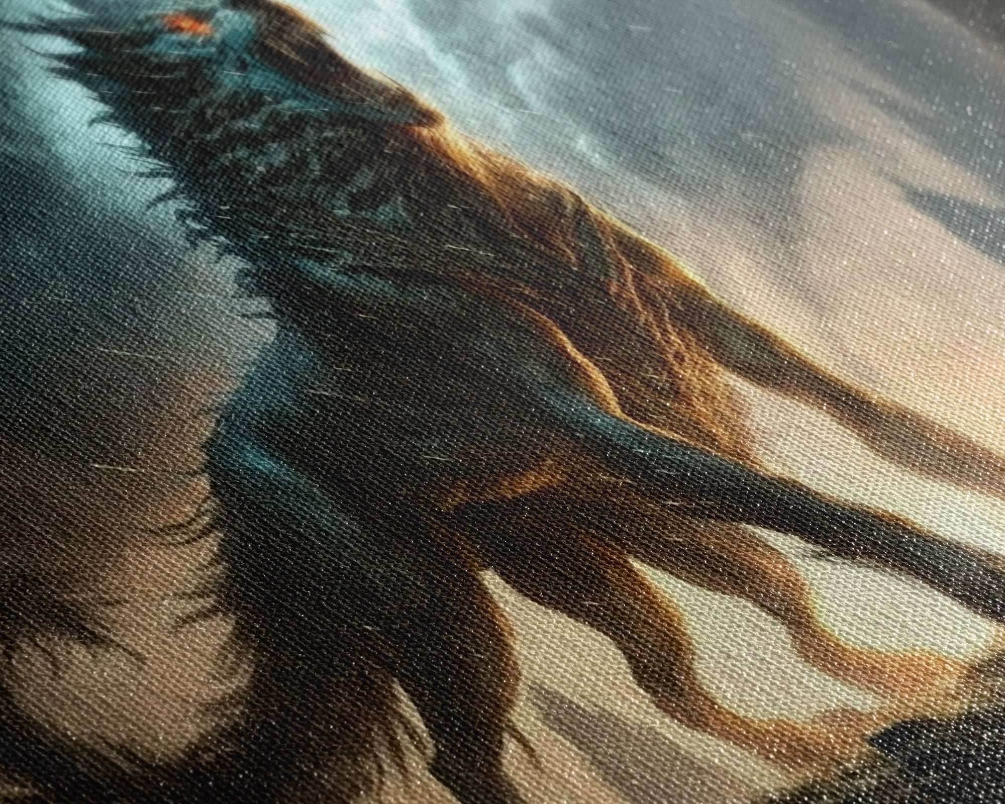 Fenrir, Fenrisúlfr, Norse Mythology, Hróðvitnir, Vánagandr, Vanargand, Fantasy Wolf Art, Nordic Fantasy Art - 10x20 Inches / Gallery Wrap Canvas - Ready To Hang