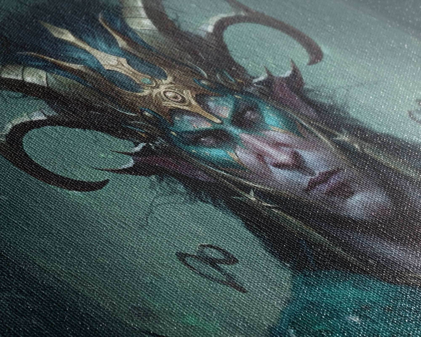 Aesthetic Loki the Trickster God, Norse Mythology, Framed Canvas Print, Extra Large Art, Fantasy Decor, Pastel Aesthetic Art - 10x20 Inches / Gallery Wrap Canvas - Ready To Hang