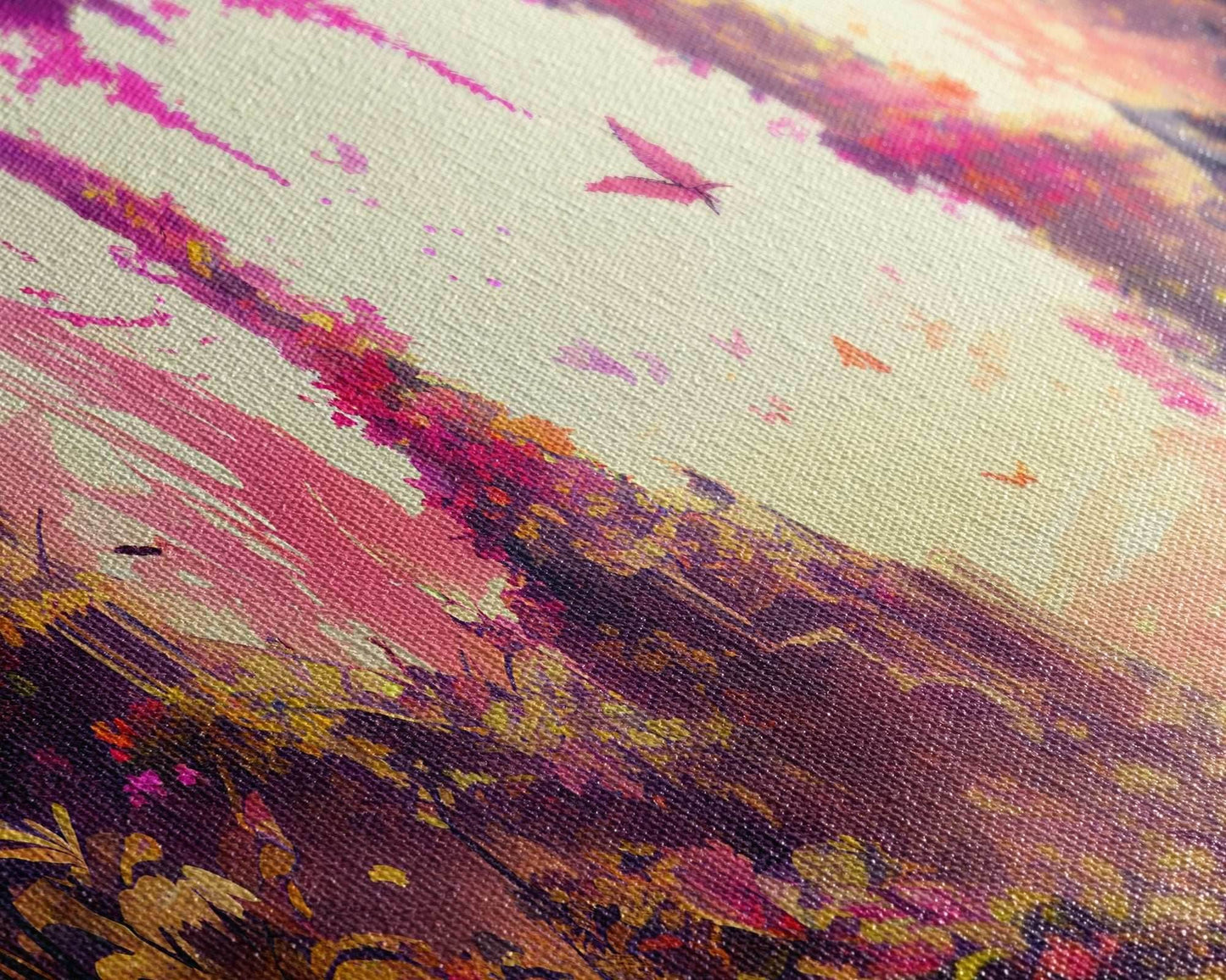 Pink Forest Art | Framed Canvas Print | Framed Art | Fantasy Decor | Magenta / Fuchsia Gift | Large Format Art - 10x20 Inches / Gallery Wrap Canvas - Ready To Hang