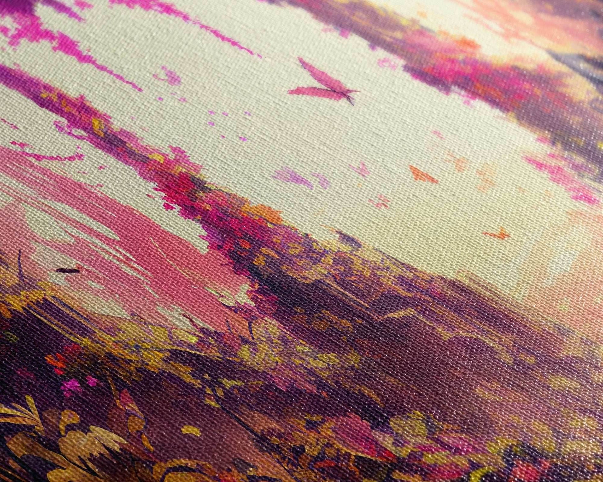 Pink Forest Art | Framed Canvas Print | Framed Art | Fantasy Decor | Magenta / Fuchsia Gift | Large Format Art - 10x20 Inches / Gallery Wrap Canvas - Ready To Hang