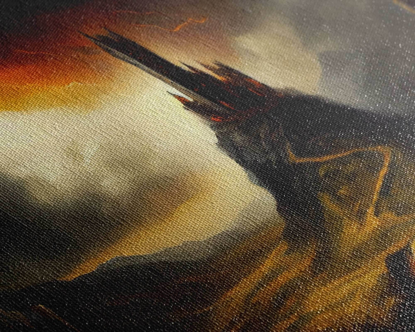 High Fantasy Art, The Dark Castle, Framed Canvas Print, Moonlit Fantasy, Custom Fantasy Art, fantasy art canvas - 10x20 Inches / Gallery Wrap Canvas - Ready To Hang