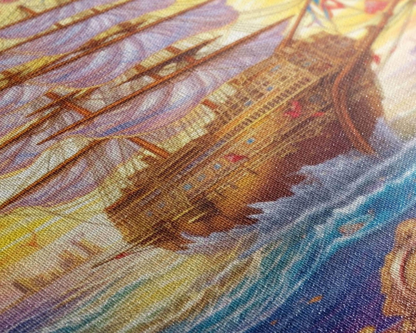 Filigree Pirate Ship Plaque Art, Framed Canvas Print, Fantasy Wall Art, Wall Decor, Pirate Wal Art, Gift For Him, Kid's Room - 8x12 Inches / Gallery Wrap Canvas - Ready To Hang