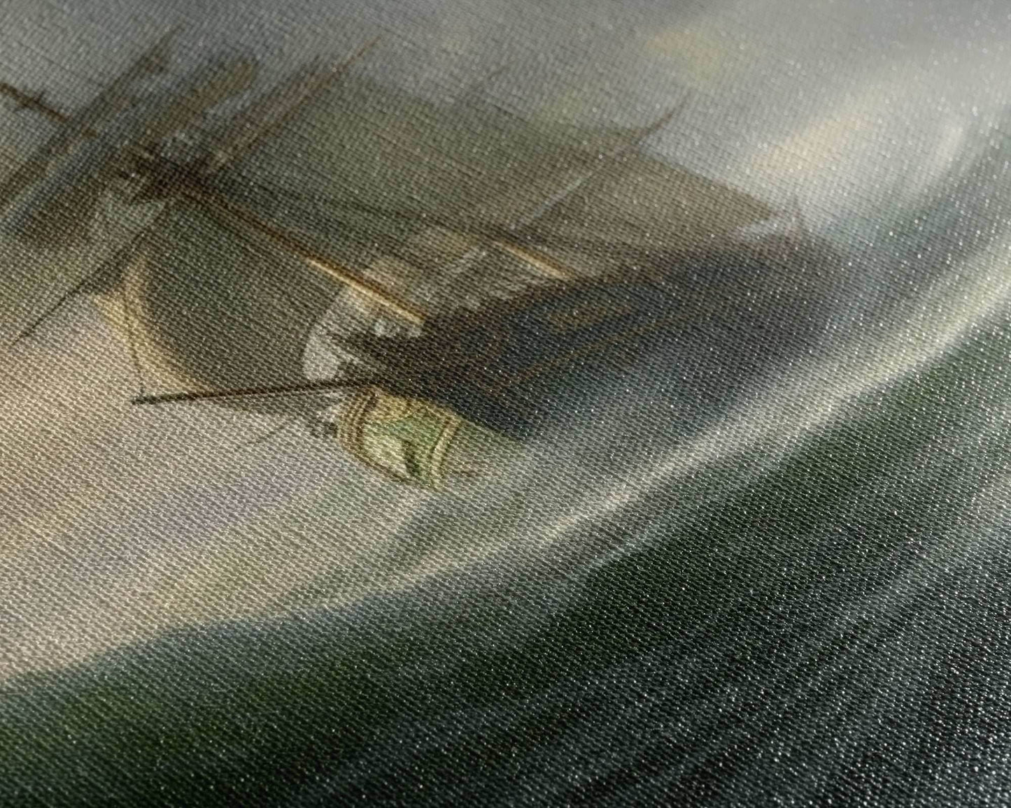 Haunted Pirate Ghost Ship On Rough Seas, Framed Canvas Print, Fantasy Wall Art, Wall Decor, Pirate Wal Art, Gift For Him, Kid's Room - 8x12 Inches / Gallery Wrap Canvas - Ready To Hang