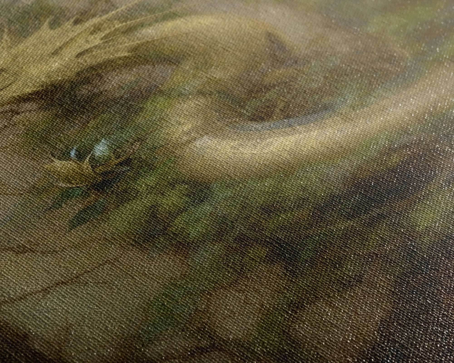 Majestic Green Dragon Wall Art, Framed Canvas Print, Dragon Fantasy Painting, Garden Dragon Abstract Fantasy Art - 8x12 Inches / Gallery Wrap Canvas - Ready To Hang