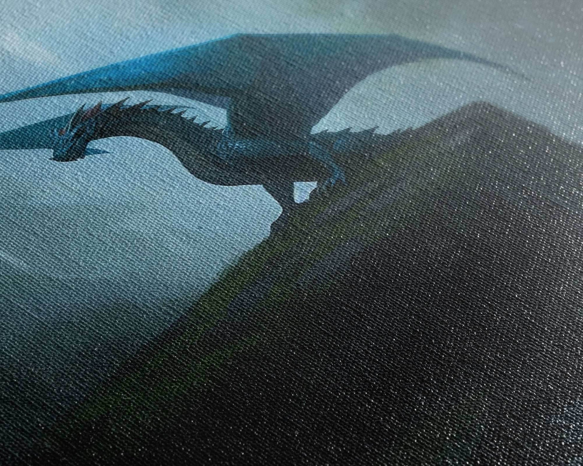 Majestic Forest Dragon Wall Art, Framed Canvas Print, Dragon Fantasy Painting, Forest Dragon Behind Secret Waterfalls Abstract Fantasy Art - 8x12 Inches / Gallery Wrap Canvas - Ready To Hang