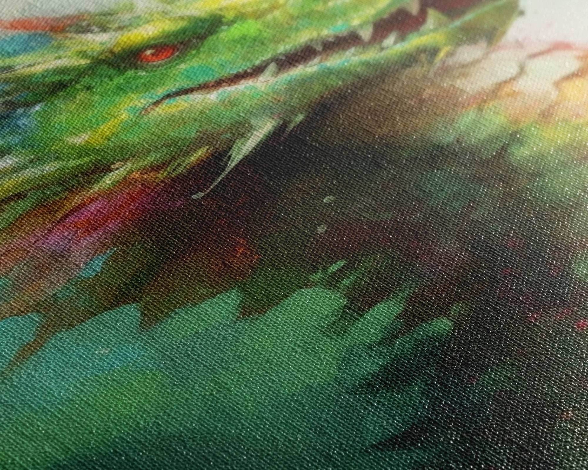 Framed Dragon Print, Watercolor Painting Of A Beautiful Dragon, Canvas Print, Canvas Art, Fantasy Decor - 8x12 Inches / Gallery Wrap Canvas - Ready To Hang